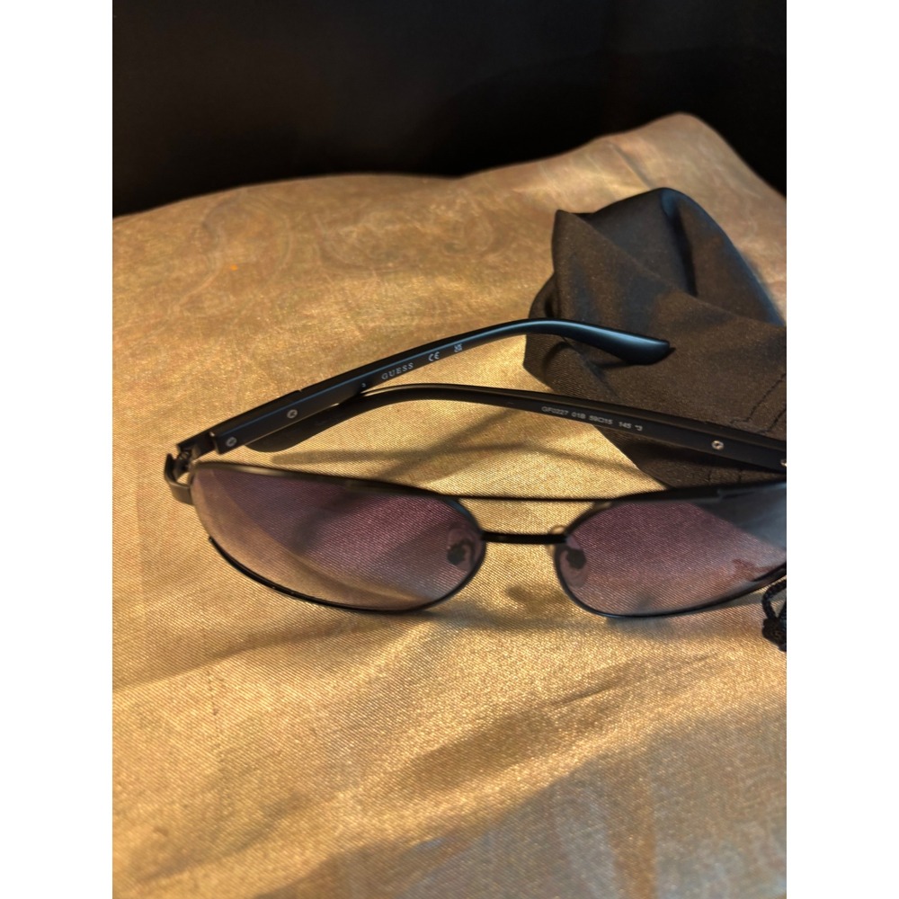 Guess GF0227 Matte Black Navigator Sunglasses Purple Gradient Lens 59mm
